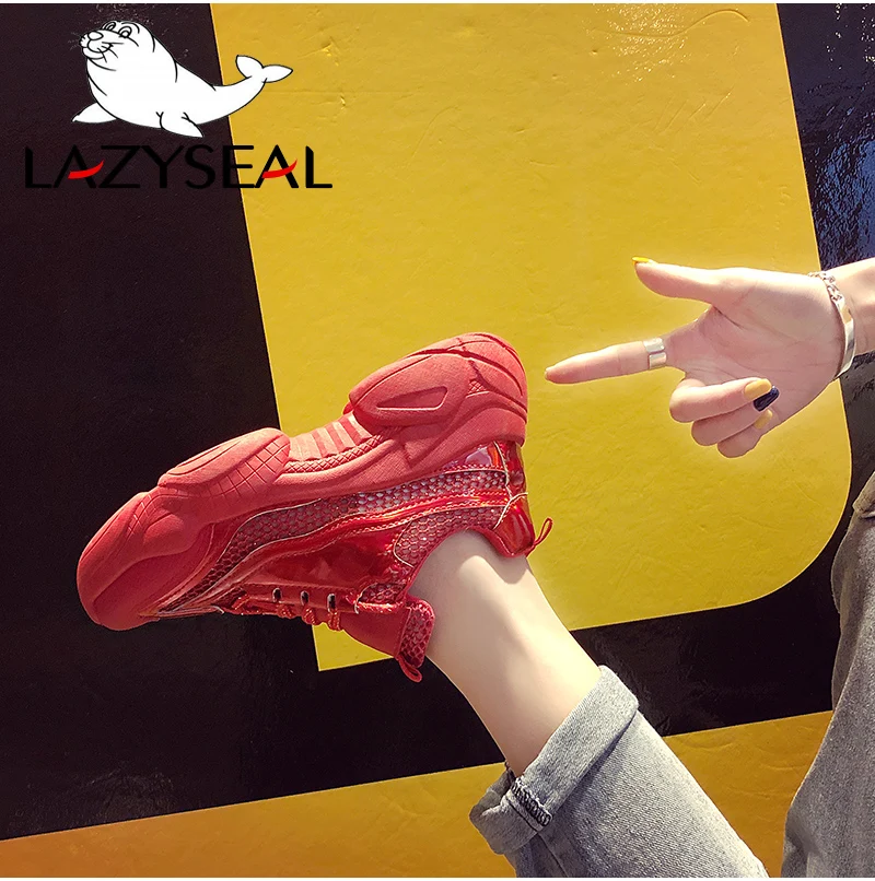 LazySeal/сетчатая дышащая обувь; женские кроссовки; дышащие кроссовки на платформе; женские ботинки на шнуровке; женская обувь; кроссовки; chaussure