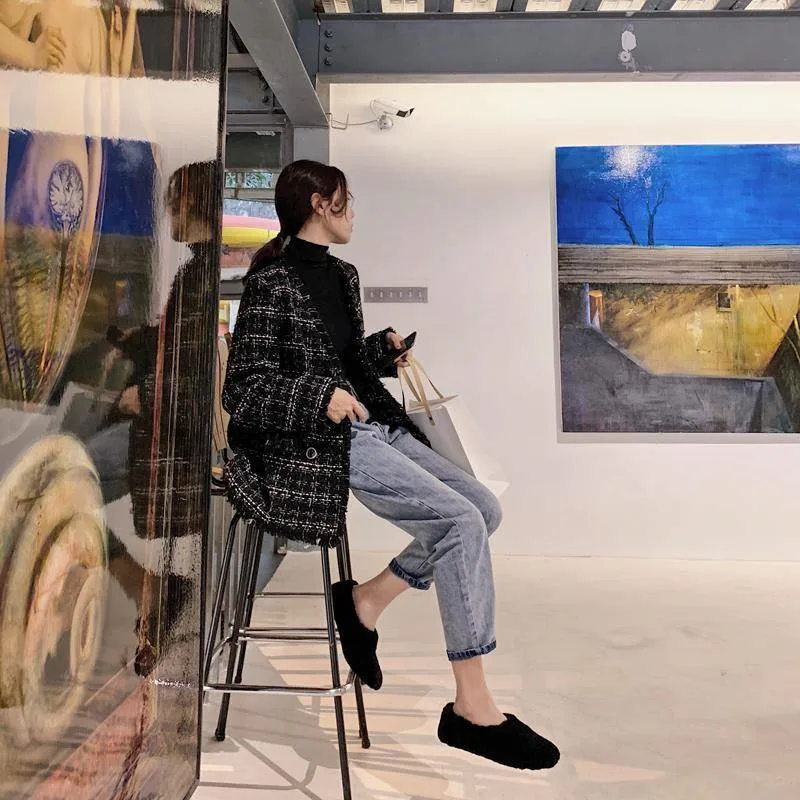 Модное шерстяное пальто 2019 Новое повседневное Свободное пальто-накидка большого