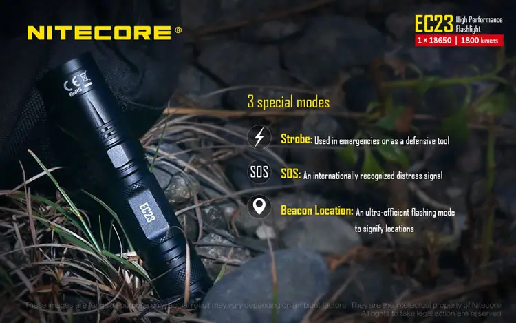 NITECORE 1800 Lms светодиодный фонарик EC23+ перезаряжаемый NL1835HP 3500MAH 8A аккумулятор 18650 водонепроницаемый портативный фонарь для кемпинга