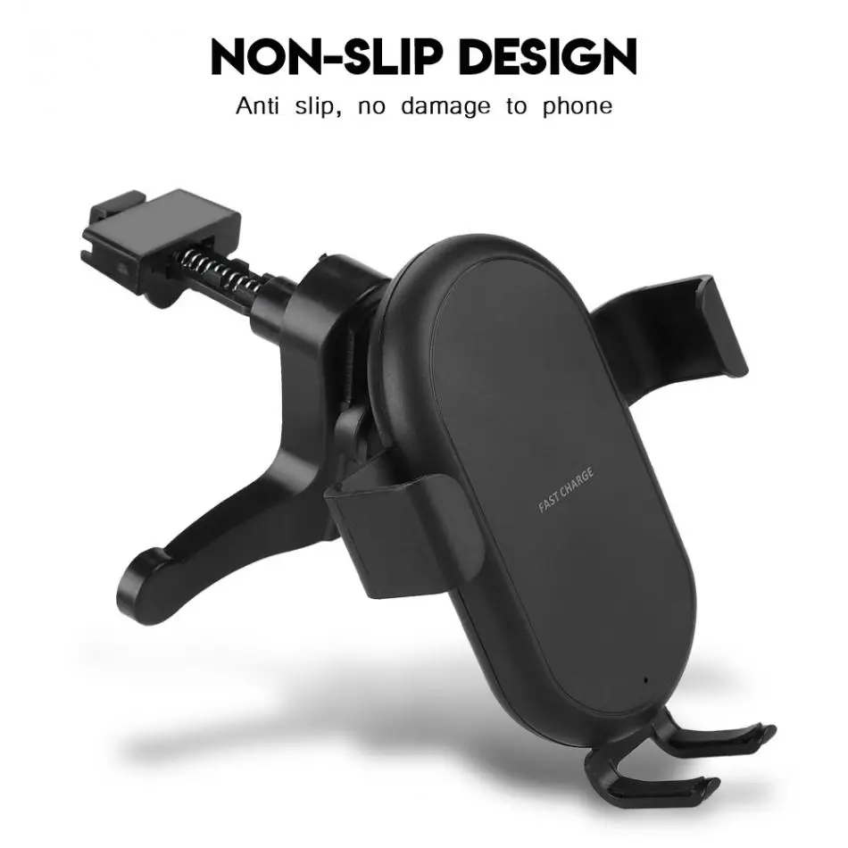 10 Вт type-C Gravity clamp Qi Беспроводное зарядное устройство автомобильное зарядное устройство противоскользящее крепление для зарядки автоматическое выключение зарядное устройство в продаже