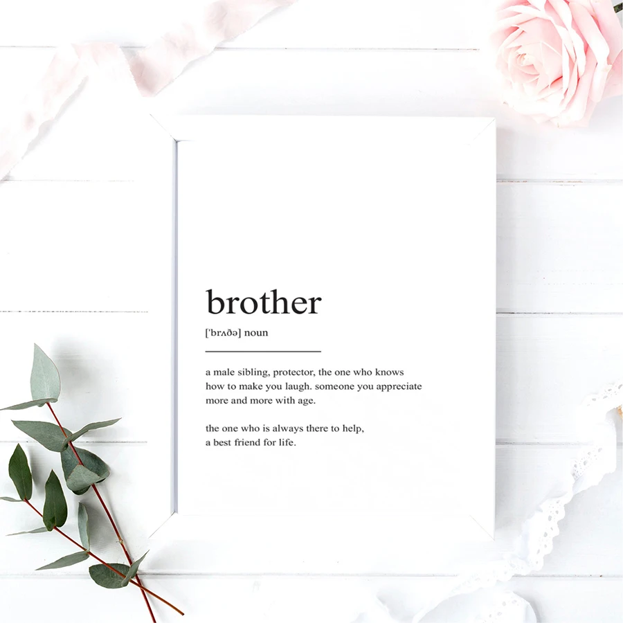 Brother! Английские слова художественная работа с цитатами холст картины дети