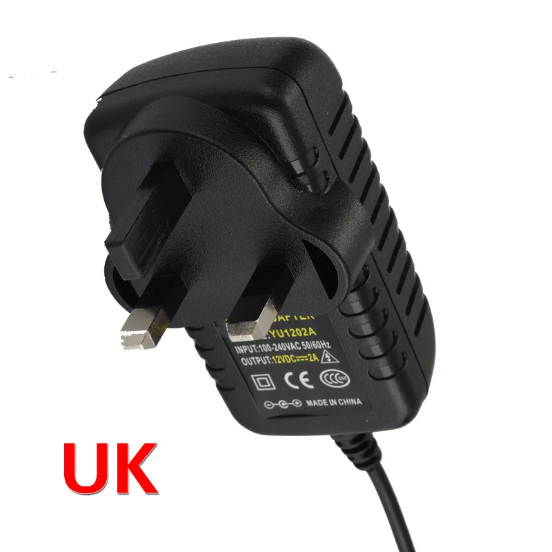 Кольцо DC 12 В 2A Питание адаптер для камер видеонаблюдения системы Eu/US/UK/АС Plug |