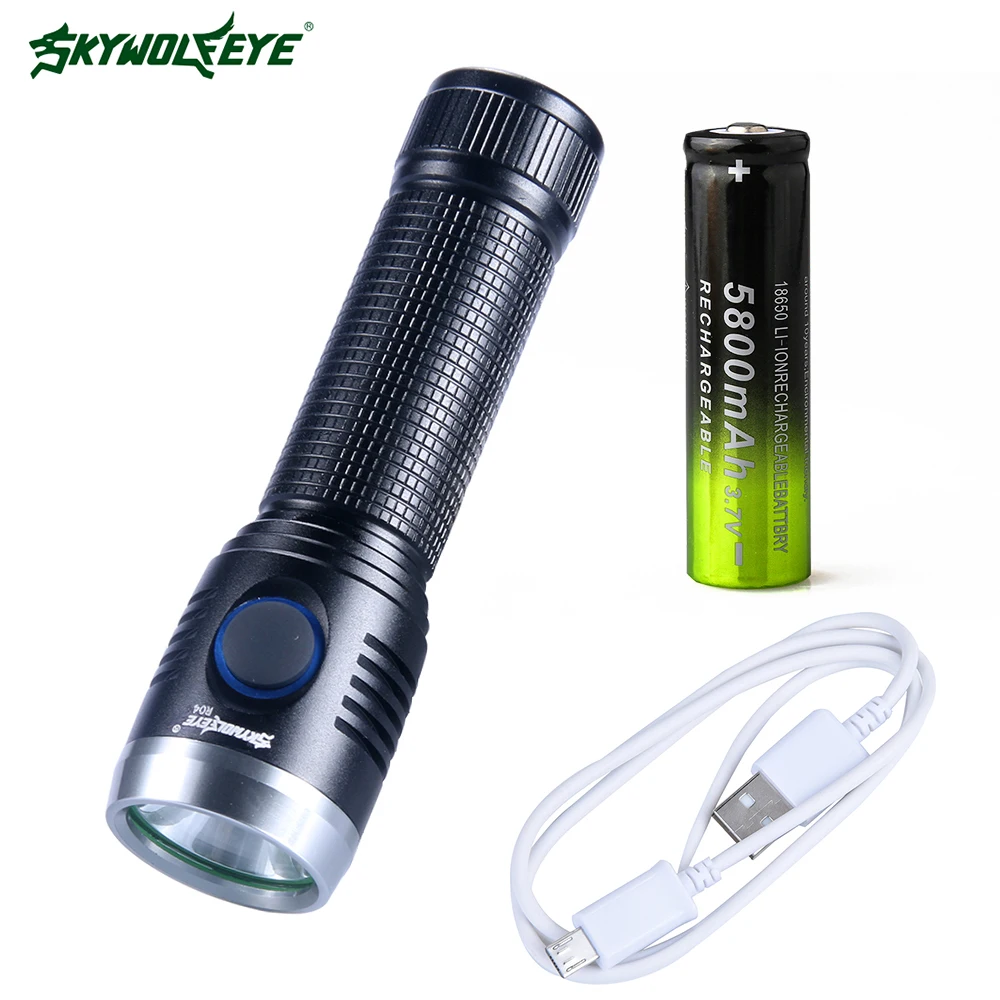 USB XML T6/Q5 светодиодный тактический фонарь алюминиевый 14500 16340 18650 перезаряжаемый