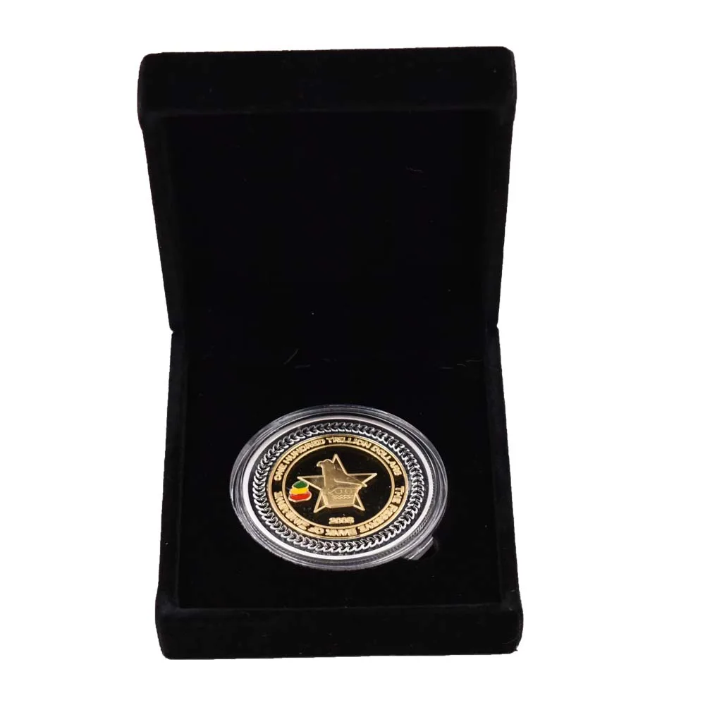 Zimbabwe One Hundred Trillion Dollar Metal Coin with Zimababwe Gift Box Coins Collectibles Home Decoration Accessories | Дом и сад
