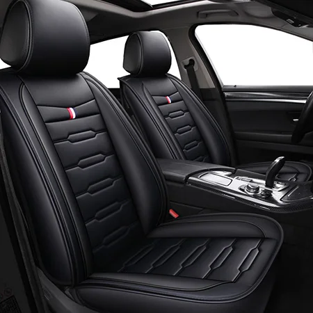Full Black Standard Из искусственной кожи чехлы на сиденья для toyota land cruiser 80 100 prado 120 150 200 земля-круизер-prado Yaris - Название цвета: Full Black Standard
