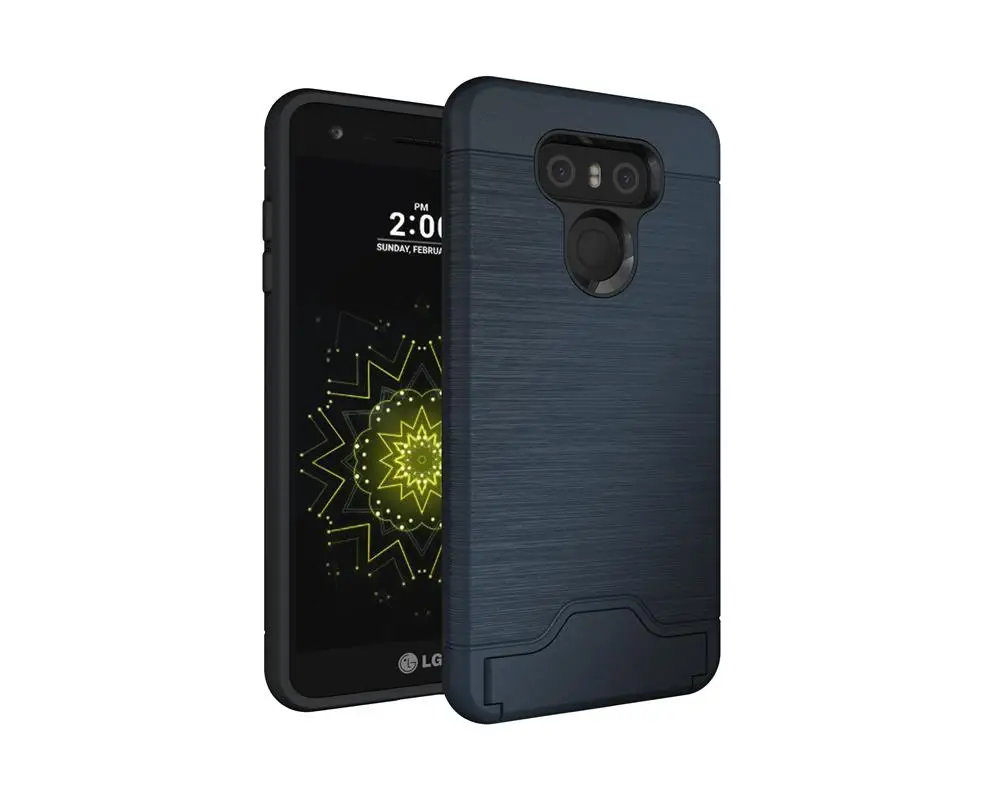 blue Чехол для телефона BYHeYang для LG G6, 5,7 дюймов, ударопрочный ТПУ+ Поликарбонат, матовый двухслойный защитный чехол для LG G6, чехол со слотом для карт - Цвет: blue