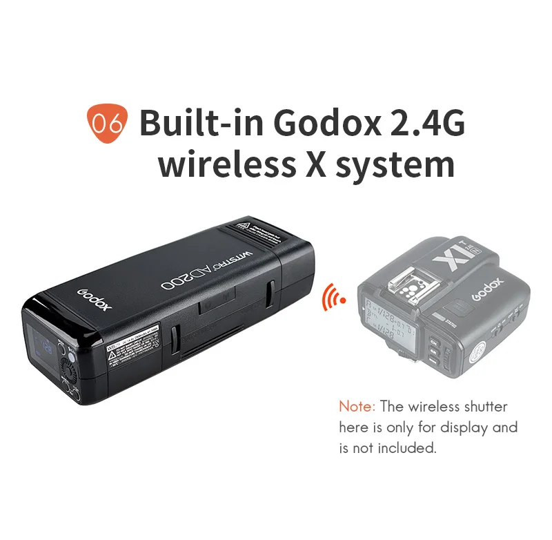 Карманный флэш-светильник GODOX AD200 ttl 2,4G 1/8000s HSS с двойной головкой 200Ws с литиевой батареей 2900mAh с беспроводной системой X 2,4G