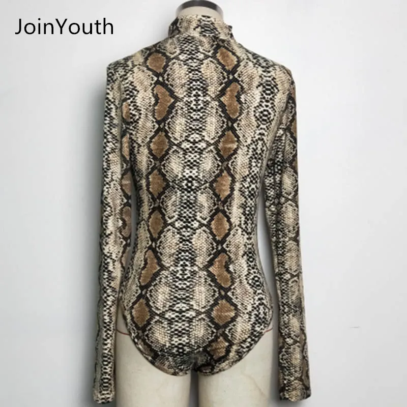 JoinYouth Женский Осенний комбинезон со змеиным принтом тонкая футболка