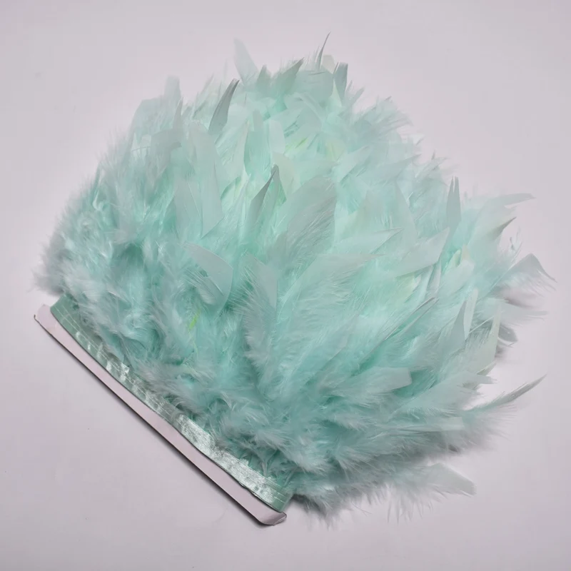 Mint Green 10 бело-серого цвета из турецких мохнатых перьев перьевые кромки, с бахромой, на стопу длиной от 10 до 15 см перо для рукоделия ленты Карнавальная одежда вечерние украшения рукоделие Шлейфы - Цвет: Mint Green