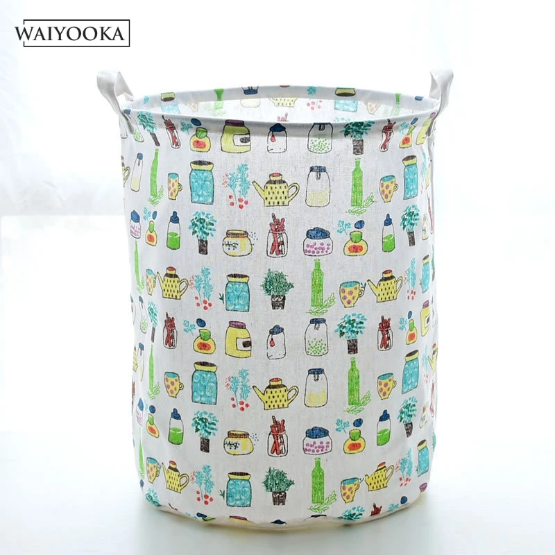 New Foldable Laundry Keg Cute Cartoon Storage Barrel Standing Toy Clothing Bucket Organizer Household Container | Дом и сад