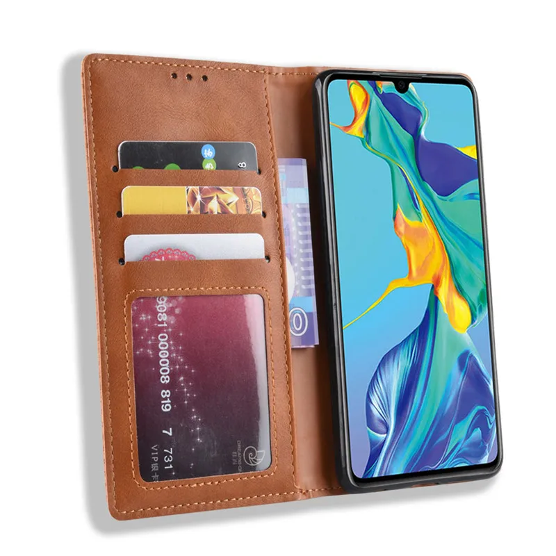 Флип-кейс Huawei P30 чехол кошелек роскошная Обложка на заднюю панель из