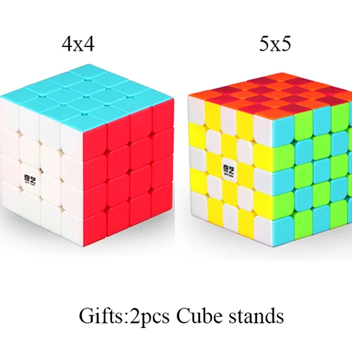 2pcs(4x4 5x5) Qiyi, 2x2x2, 3x3x3, 4x4x4, 5x5x5, магический куб, без наклеек, головоломка, куб, скоростной куб, Обучающие Развивающие игрушки для детей - Цвет: 2pcs(4x4 5x5)