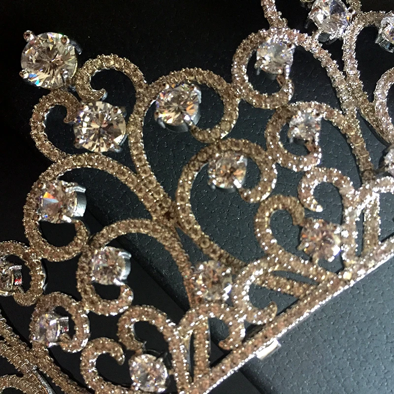 HIMSTORY европейские невесты большой сверкающий белый полный Циркон Тиары Корона