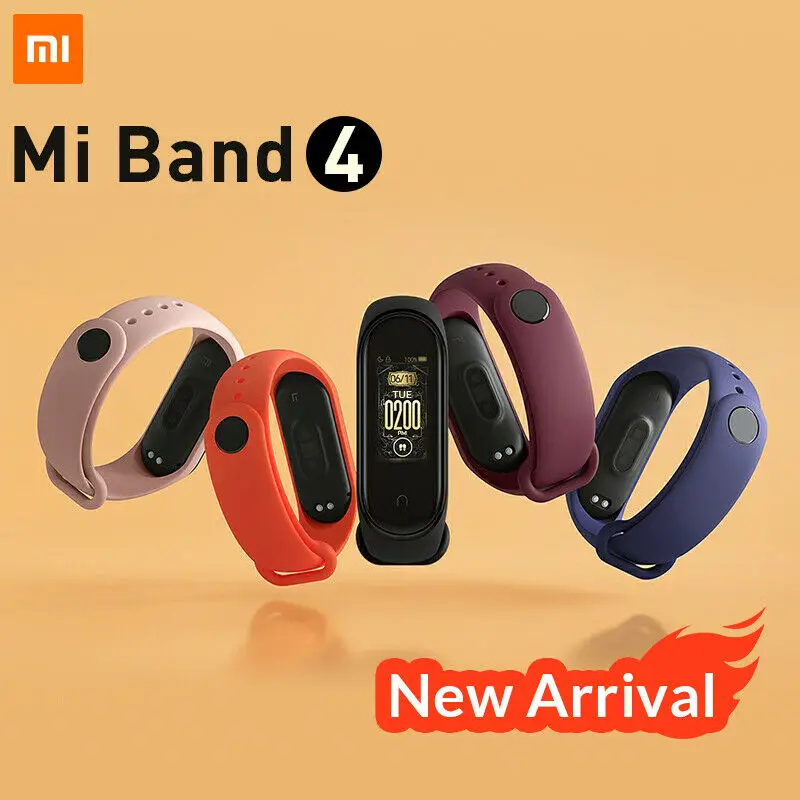 Xiaomi mi-браслет 4, новейший музыкальный смарт-браслет mi Band 4, фитнес-браслет, 135 мА/ч, цветной экран, Bluetooth 5,0