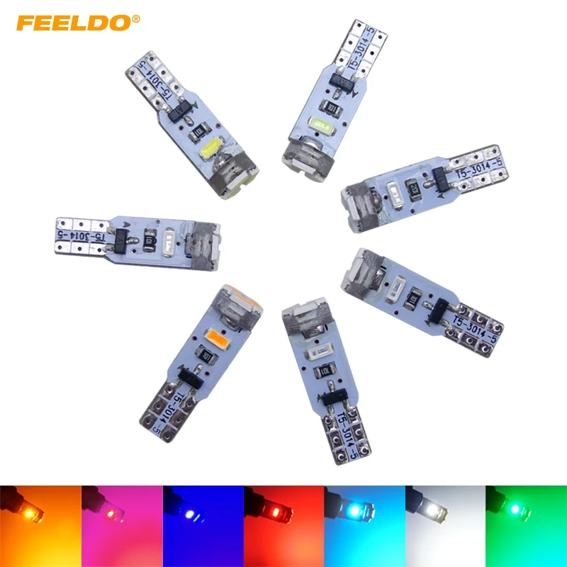 5 шт. автомобильный T5 5led 3014 5SMD Авто клиновидная Лампа Предупреждение Canbus без