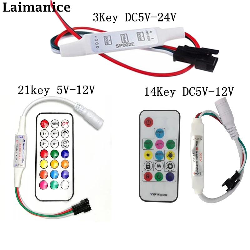 Мини 3key RF 14key 21key мини маленькая светодиодная Пиксельная полоса контроллер света
