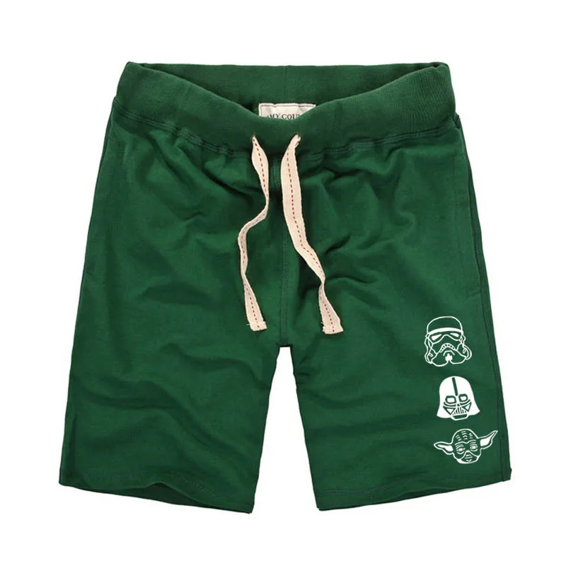 item01 - green Звездные Войны 3 головы логотип печать мужские шорты темно-серый повседневные шорты для мужчин woo Панда и геометрические дизайн мужские s хлопок шорты Лето - Цвет: item01 - green