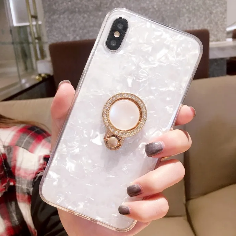 20 шт Алмазный чехол для iPhone XR XS Max x 10 8 7 6 s кольцевой палец Силиконовый Samsung Galaxy S9 more
