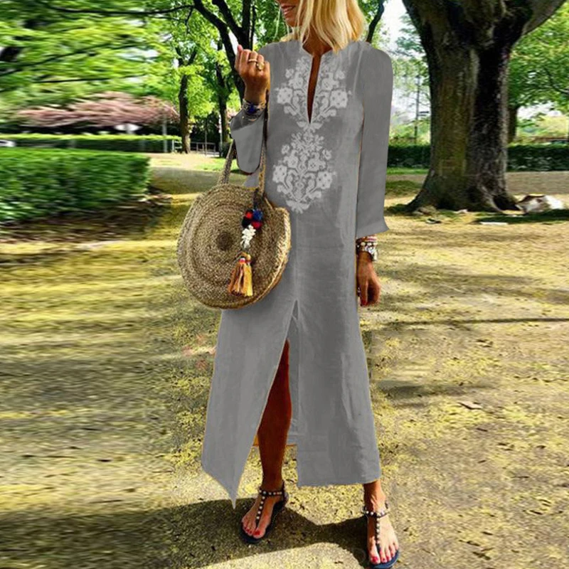 Женская одежда Осеннее облегающее платье Повседневное Платье макси с длинным