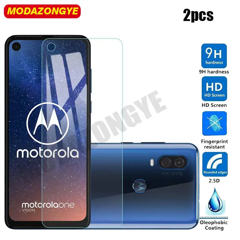 Закаленное стекло для Motorola One Vision 2 шт. Защитная пленка экрана OneVision|Защитные