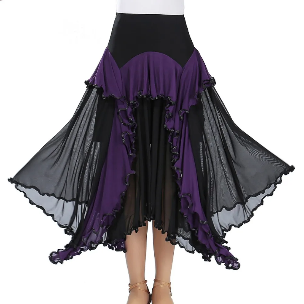 Fashion Modern Dance Skirt Sequins flowers skirts Tango Ballroom Waltz for Women Lady Adult Party Half-length | Тематическая одежда