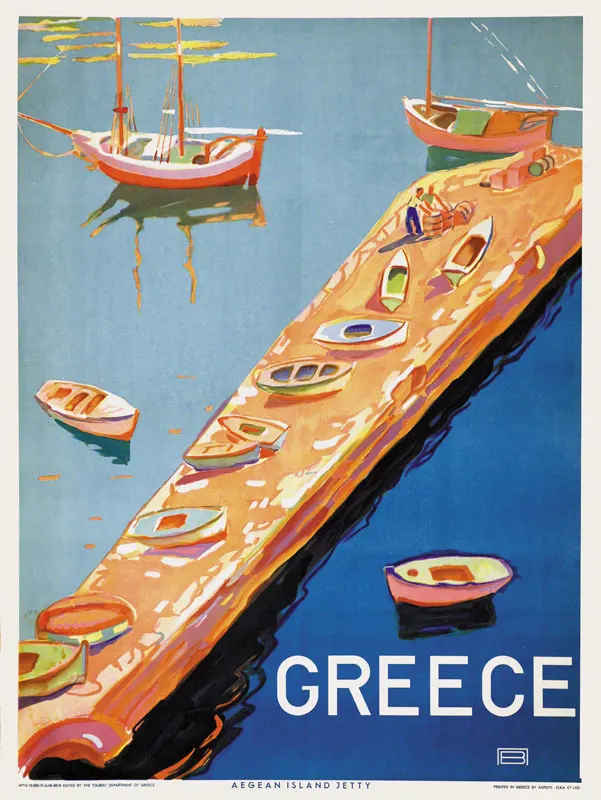Греция туристические плакаты Hellas Классическая Настенная Наклейка холст картины