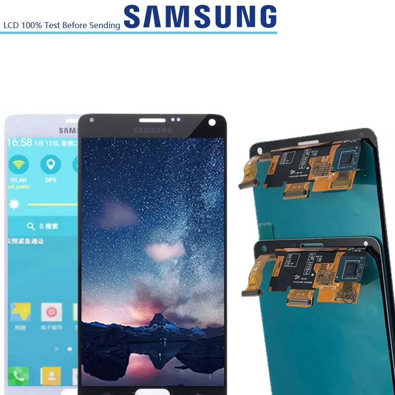 Оригинальный дисплей SUPERAMOLED 5 7 дюйма LCDs для Samsung Galaxy Note 4 note4 N910 N910A N910F N910H ЖК-дисплей