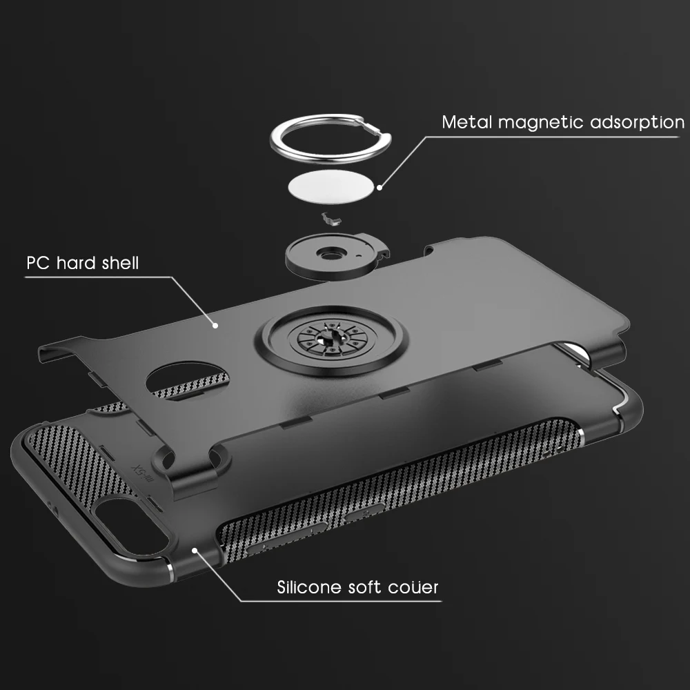 Чехол с магнитным кольцом для Xiaomi mi a1 твердый бронированный чехол Xiomi A2 Lite 8 Max 3 6x |