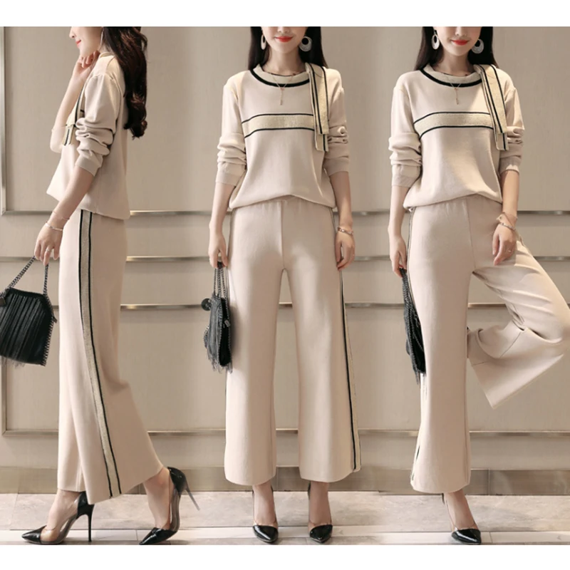 Весенне осенний Женский комплект однотонная с приметанными оборками лентой топ