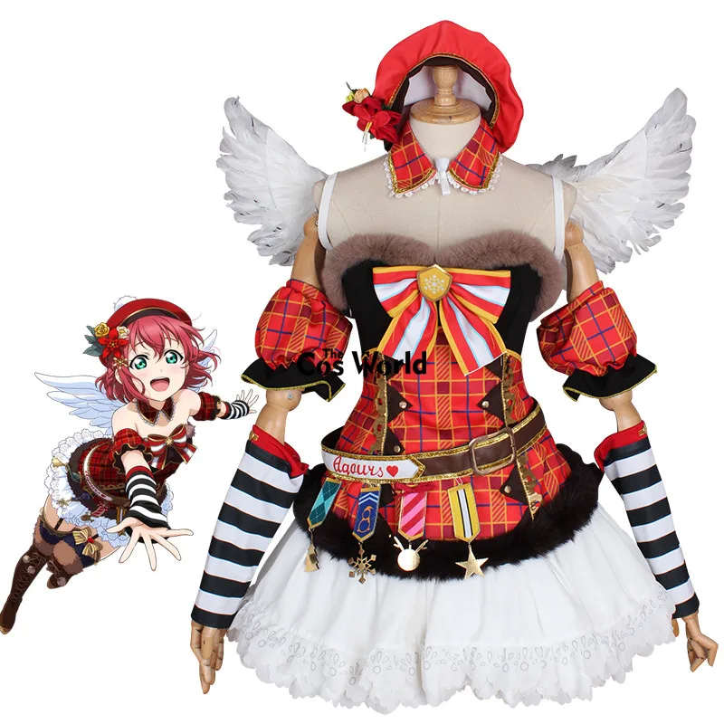 Рождественский хор Love Live Sunshine Ruby Kurosawa футболка топ платье Униформа наряд аниме