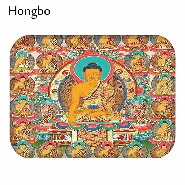 19 Hongbo Будда статуя Коврик для двери узор Декоративный Коврик Нескользящие двери впитывающие коврики коврик для ванной комнаты - Цвет: 19