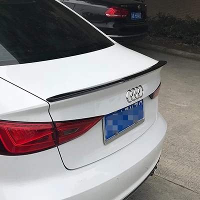 Gloss black V стиль ABS пластик глянцевый черный задний спойлер багажника для Audi A3 Limousine седан- A3 8V глянцевый белый задний спойлер крыло - Цвет: Gloss black