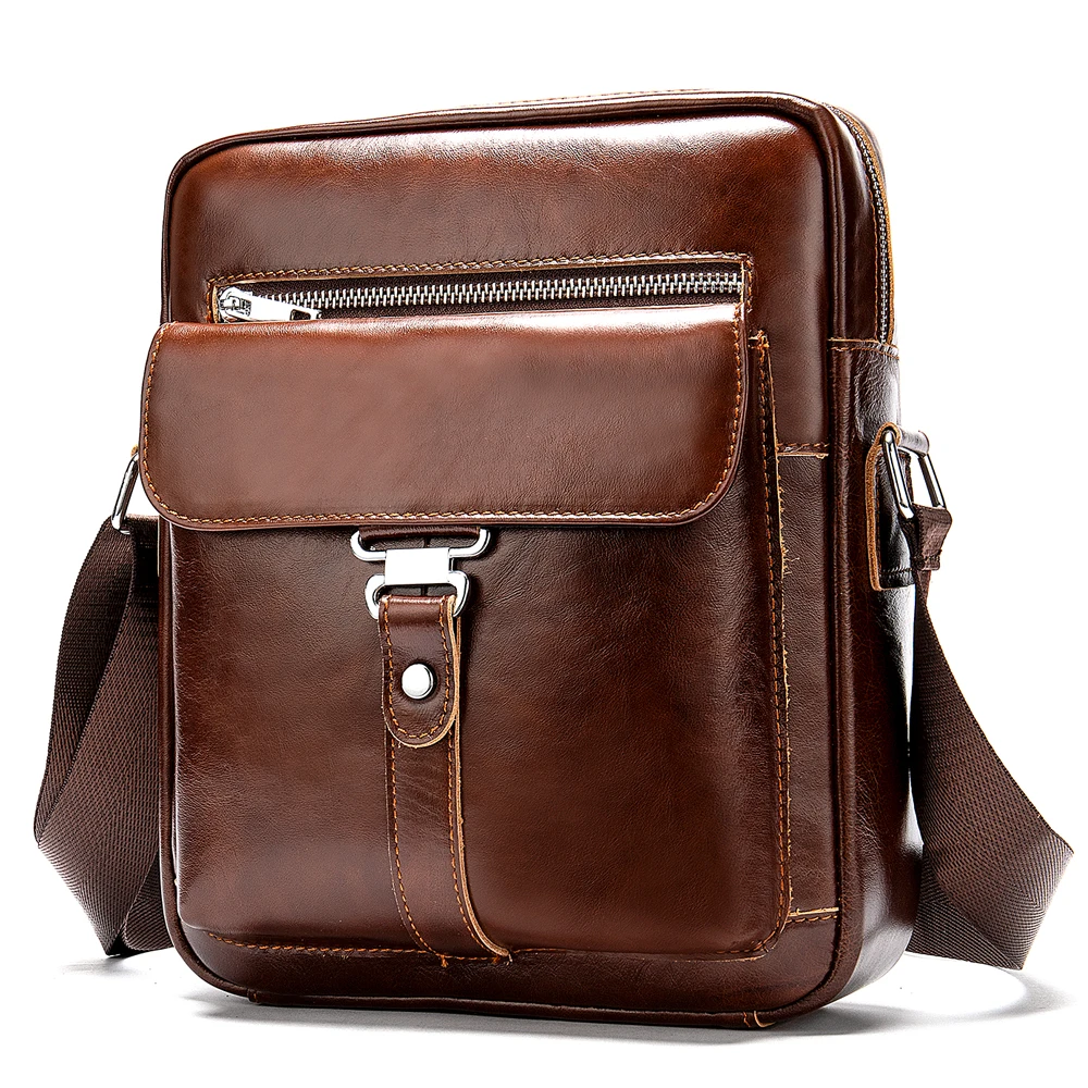 New Arrivals Premium Genuine Leather Men Messenger Bags 2020 Large Capacity Man Cross-body Bags Bolsa Masculina Men Leather Bag
