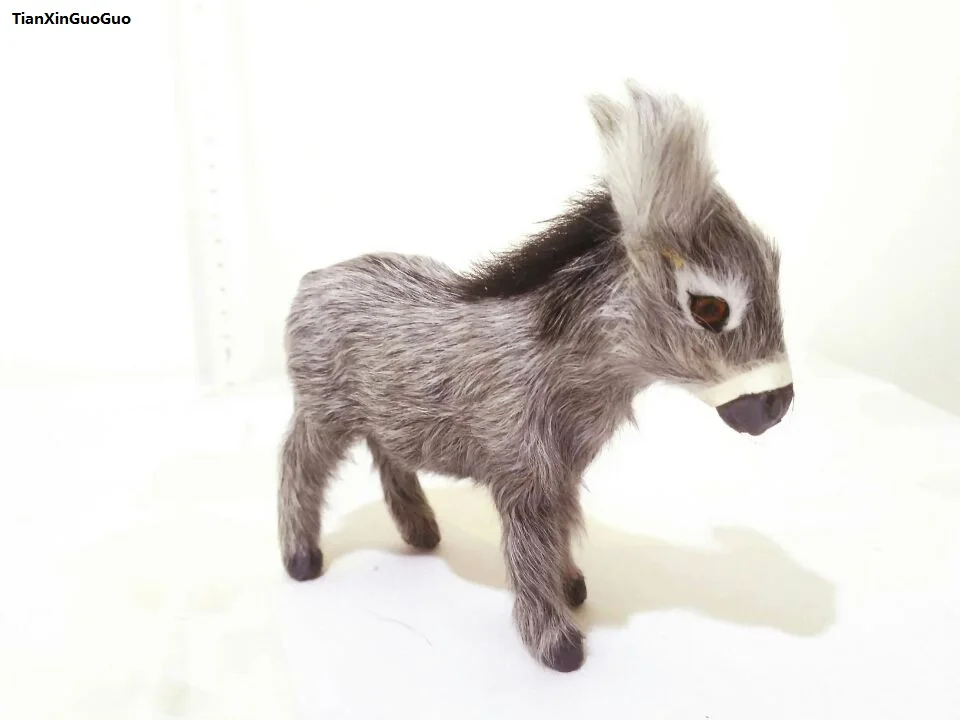 

simulation gray donkey model,polyethylene& fur 13x11cm toy handicraft,prop,home Decoration,Xmas gift b3673