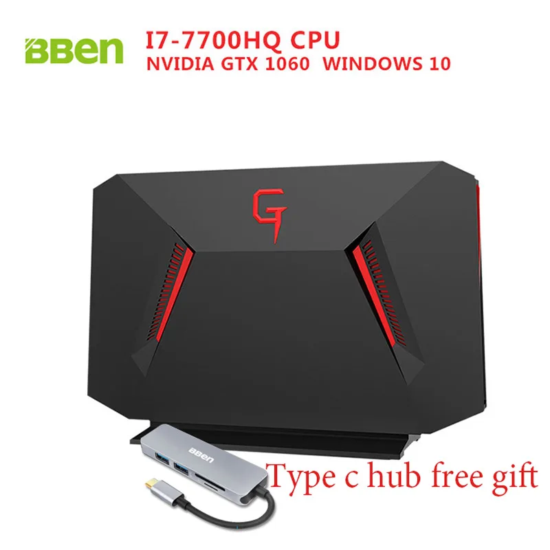Bben GB01 Ноутбук игровой компьютер 6 г GDDR5 ОЗУ NVIDIA GEFORCE GTX1060 Intel I7 7700HQ Процессор 8 г/16 /32G