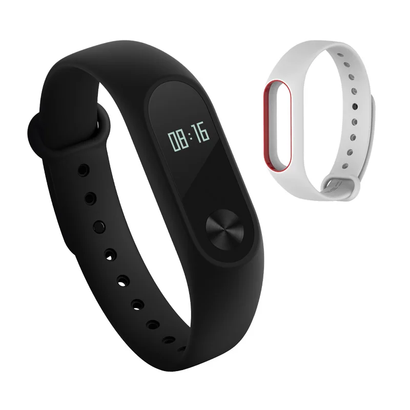Xiaomi mi Band 2 Смарт-браслет Фитнес браслет mi Band 2 крепление для спортивной камеры Xiao mi Band2 сенсорный экран монитор сердечного ритма Smartband - Цвет: White red