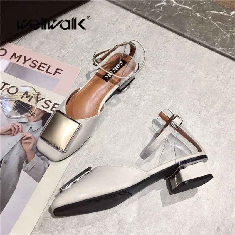 Прозрачные сандалии женская обувь на каблуке с ремешком лодыжке женские блочные