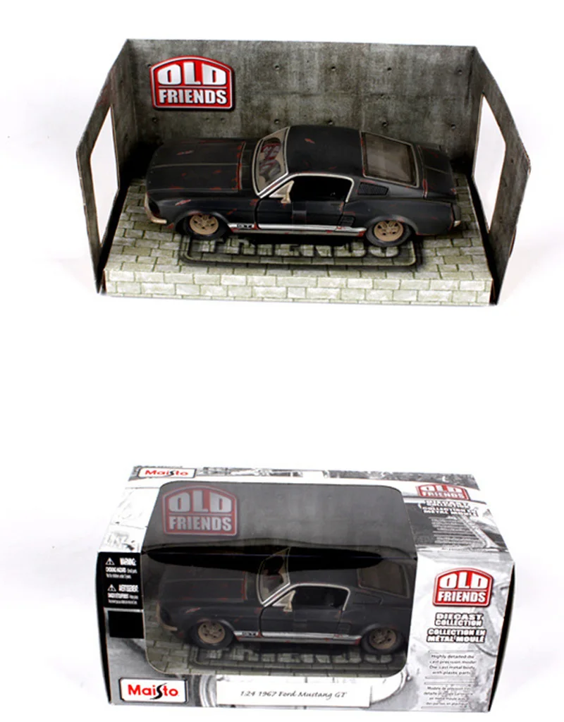Детские игрушки Maisto 1:24, старая версия 1967, Mustang GT, черные спортивные гоночные машины, 1/24 сплав, литая под давлением модель автомобиля, игрушки для коллекции