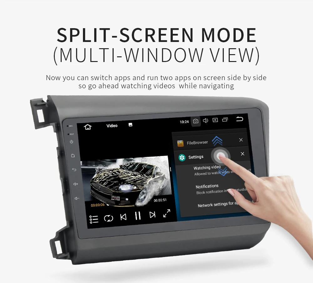 Автомобильный мультимедийный плеер на Android 10 0 для Honda Civic 2012 2013 2014 с 9-дюймовым