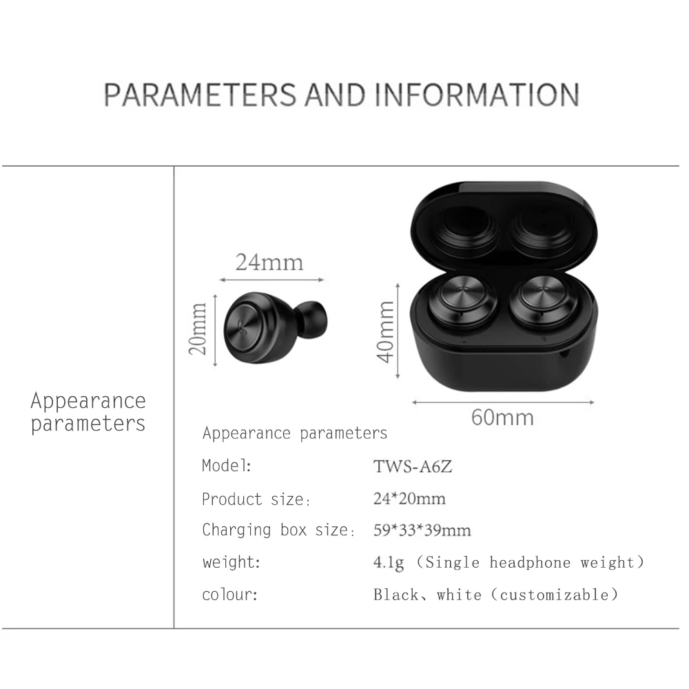 TWS HIFI Wireless Bluetooth Earphone V5.0 4D Stereo Waterproof Mini In-Ear Headset with Mic for All Smart Phone | Электроника