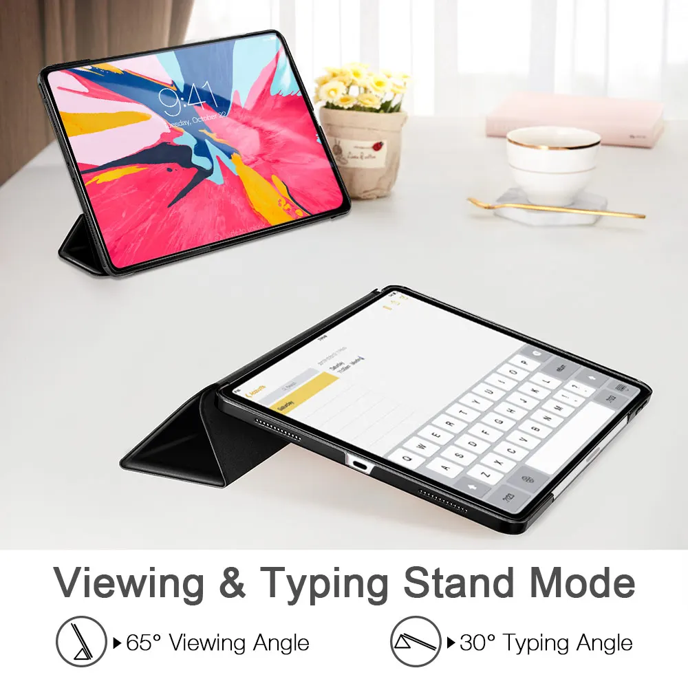 ESR, Магнитный флип-чехол для iPad Pro 12,9, из искусственной кожи, ультра тонкая прозрачная задняя крышка, трехкратный смарт-чехол для планшета, чехол для iPad