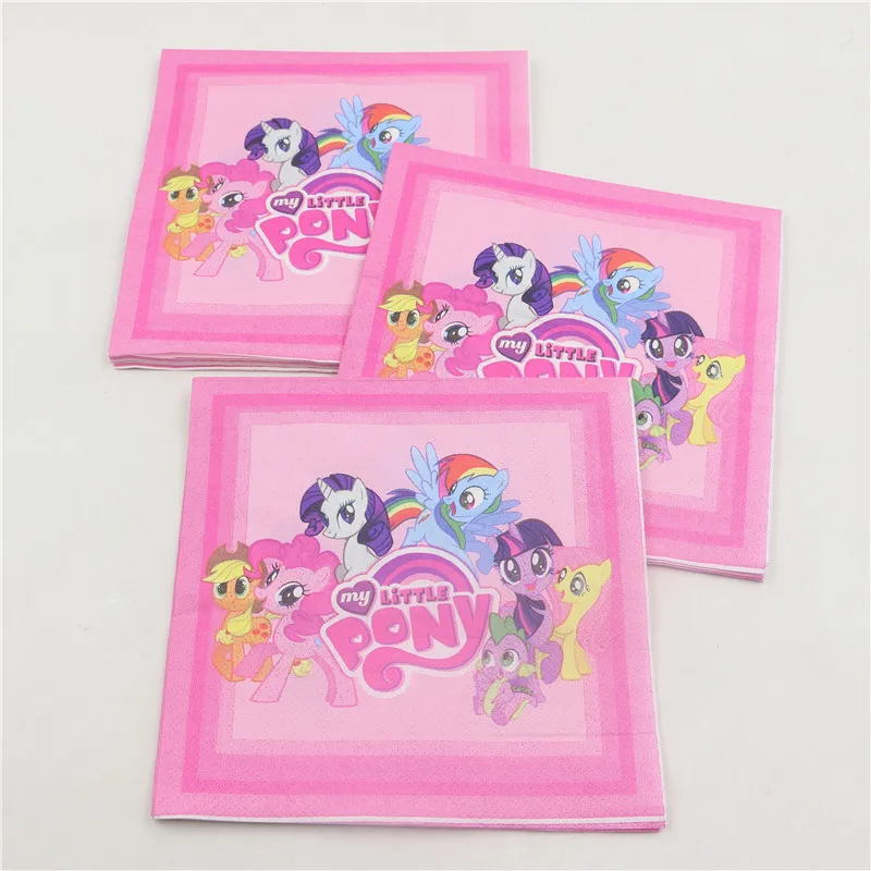 My Little Pony Ткани Мультфильм Тема Счастливые День Рождения Украшения Бумажные
