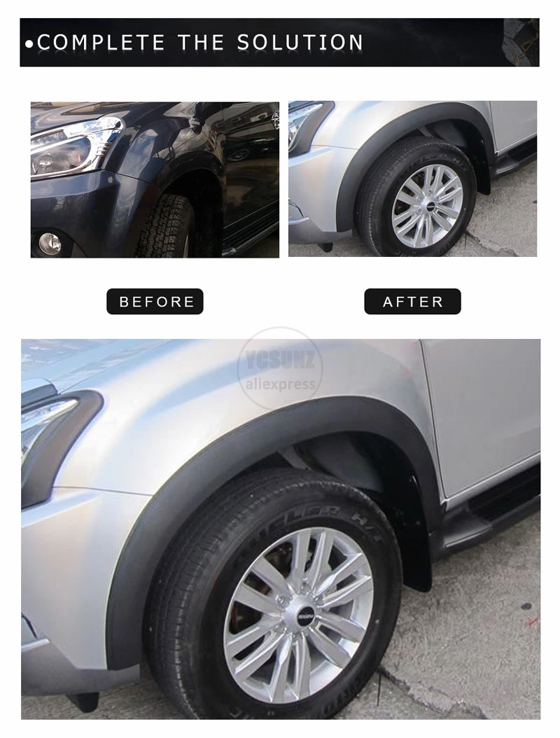 Матовый черный fender flare для ISUZU MU-X крыло брызговиков авто аксессуары для isuzu MUX YCSUNZ