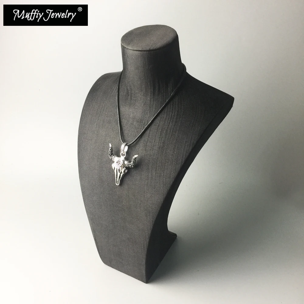 Кожаное ожерелье с черепом быка модные ювелирные изделия в европейском стиле для