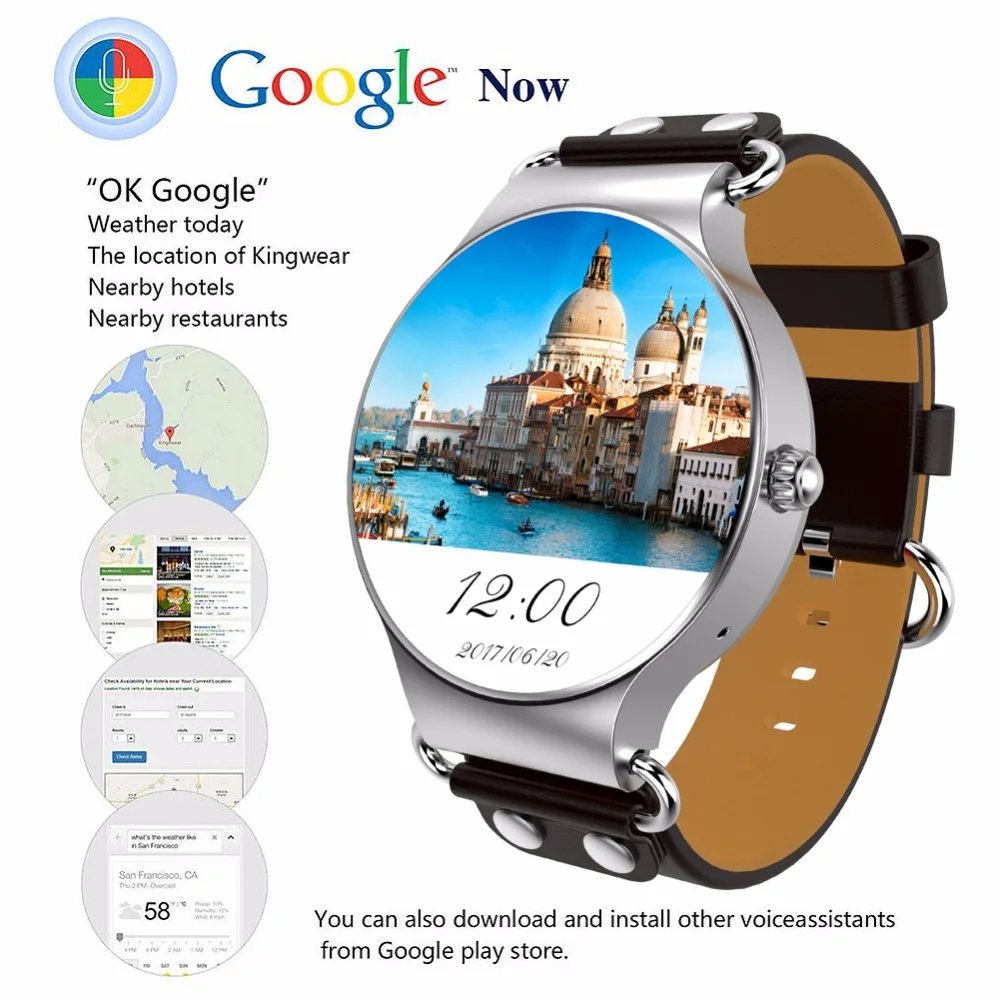 Langtek kw98 Смарт-часы Android 5.1 3G WI-FI GPS часы MTK6580 SmartWatch IOS для Samsung Шестерни S3 Xiaomi pk kw88 |