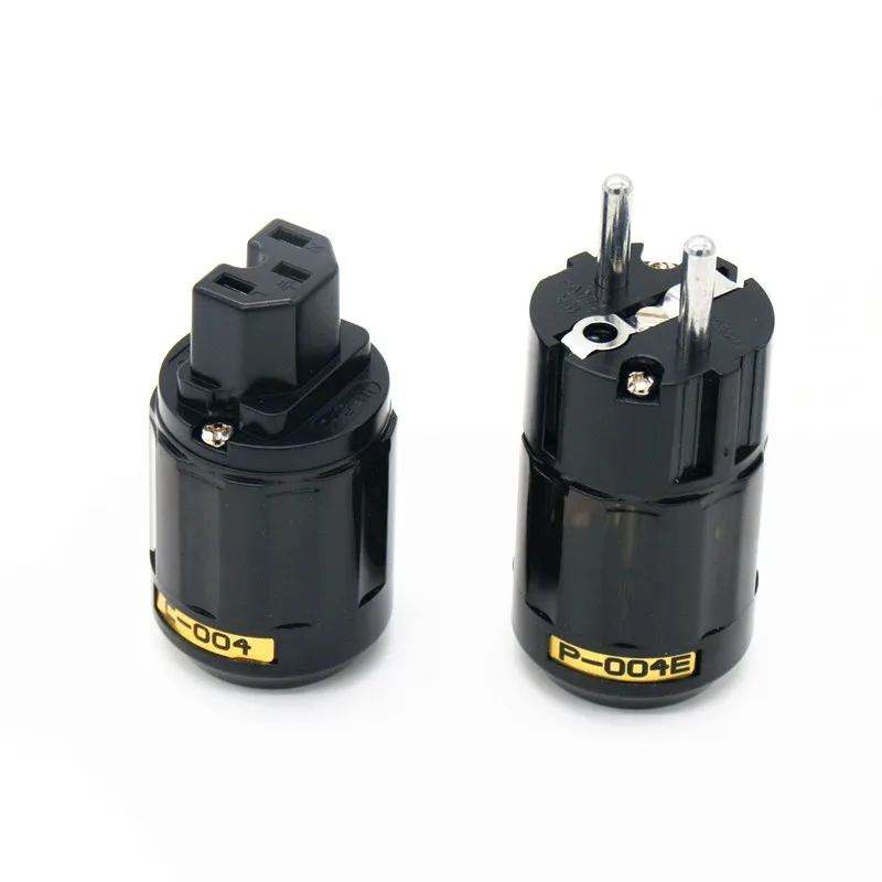 1 пара P004E + C004 Европейская розетка Schuko AC C004 IEC с родиевым покрытием