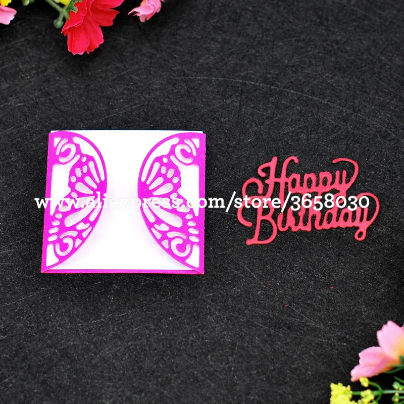 Happy Birthday Invitation Card Metal Die cutting Dies For DIY Scrapbooking Photo Album Decorative Embossing Folder 8072594 | Дом и сад