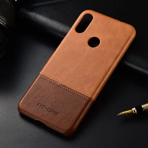 Чехол для Xiaomi Redmi Note 7 KEZiHOME, роскошный, хит цвета, натуральная кожа, твердая задняя крышка, Капа для Redmi Note7, чехол для телефона s - Цвет: khaki