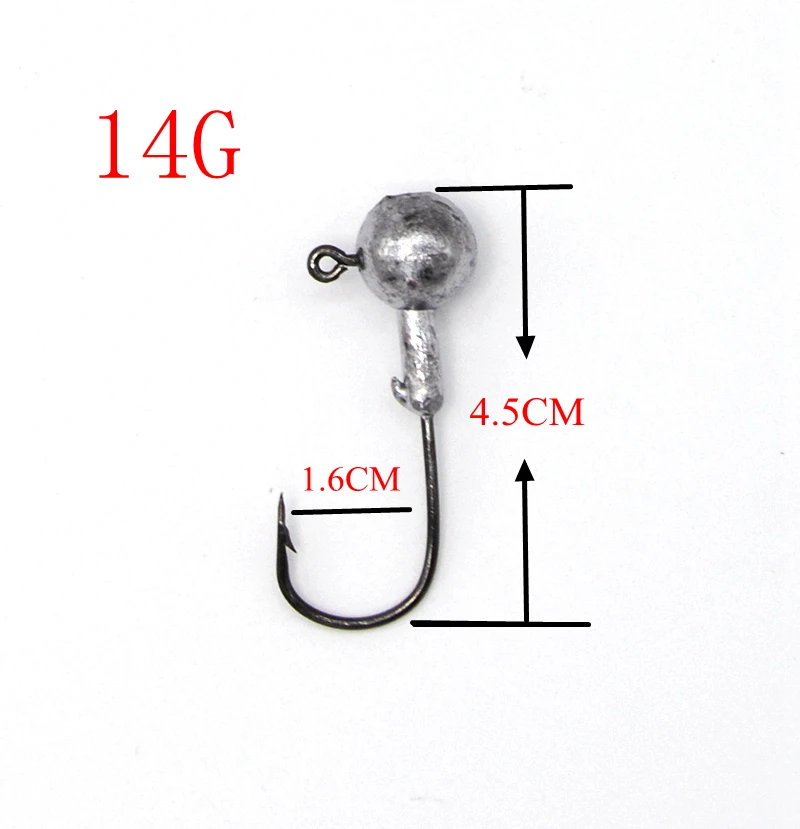 5 шт./лот 1g/3g/5g/5.5g/10g/14g река приманка со свинцовым крюк Jigs рыболовные крючки для