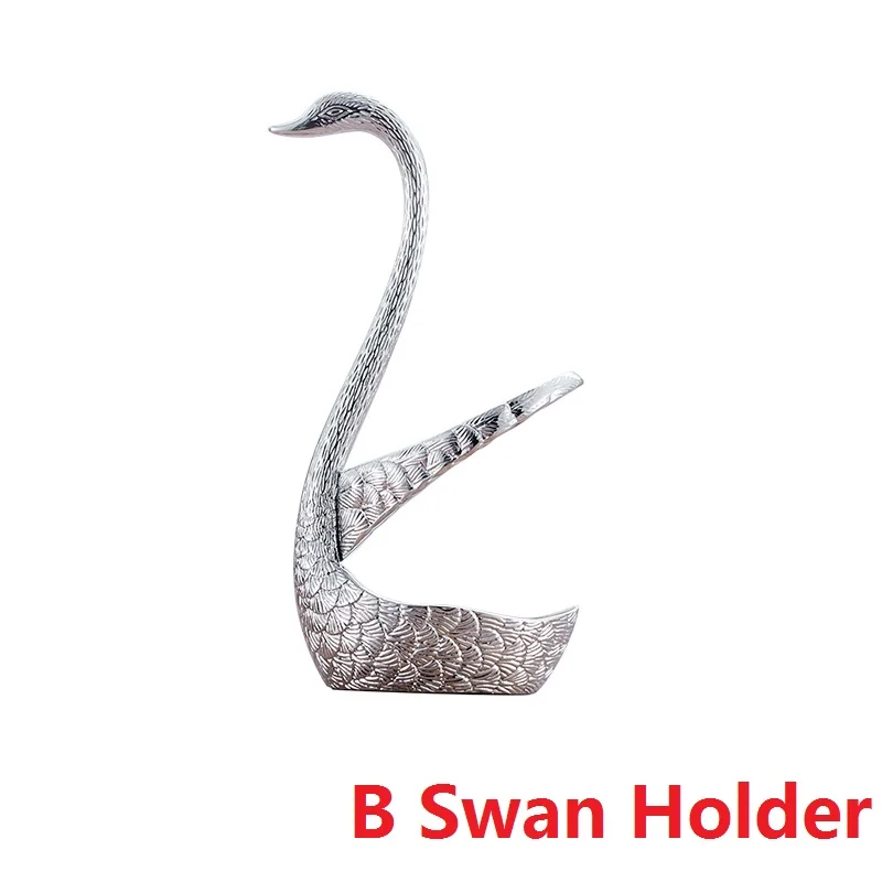 B Swan Holder Кухонный держатель для ножей Лебедь столовая посуда наборы Свадебная вечеринка фруктовый держатель вилок десертная ложка набор посуды Свадебный Рождественский Декор - Цвет: B Swan Holder
